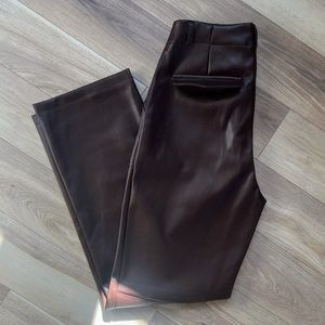 Dynamite brown faux leather wide leg pants. Size 6